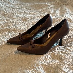 Merona brown heel. Pointed toe. Size 10